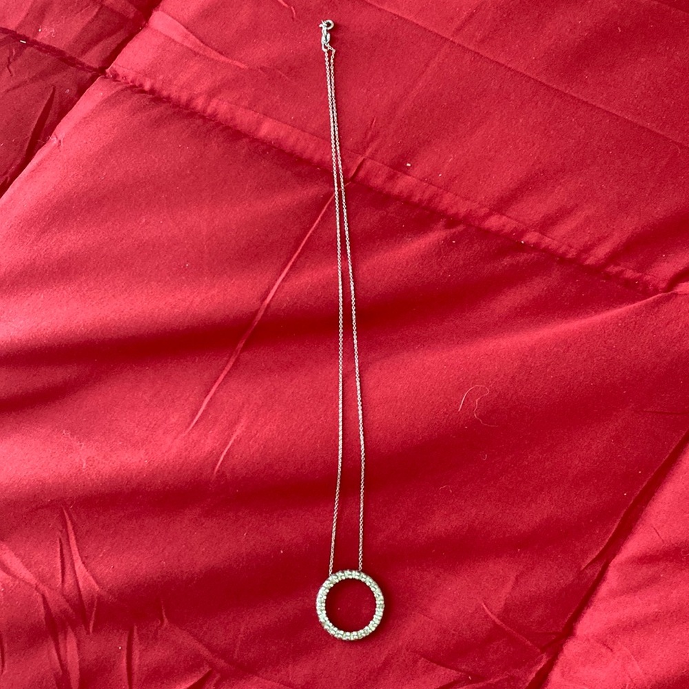 Faux Diamond Circle Necklace